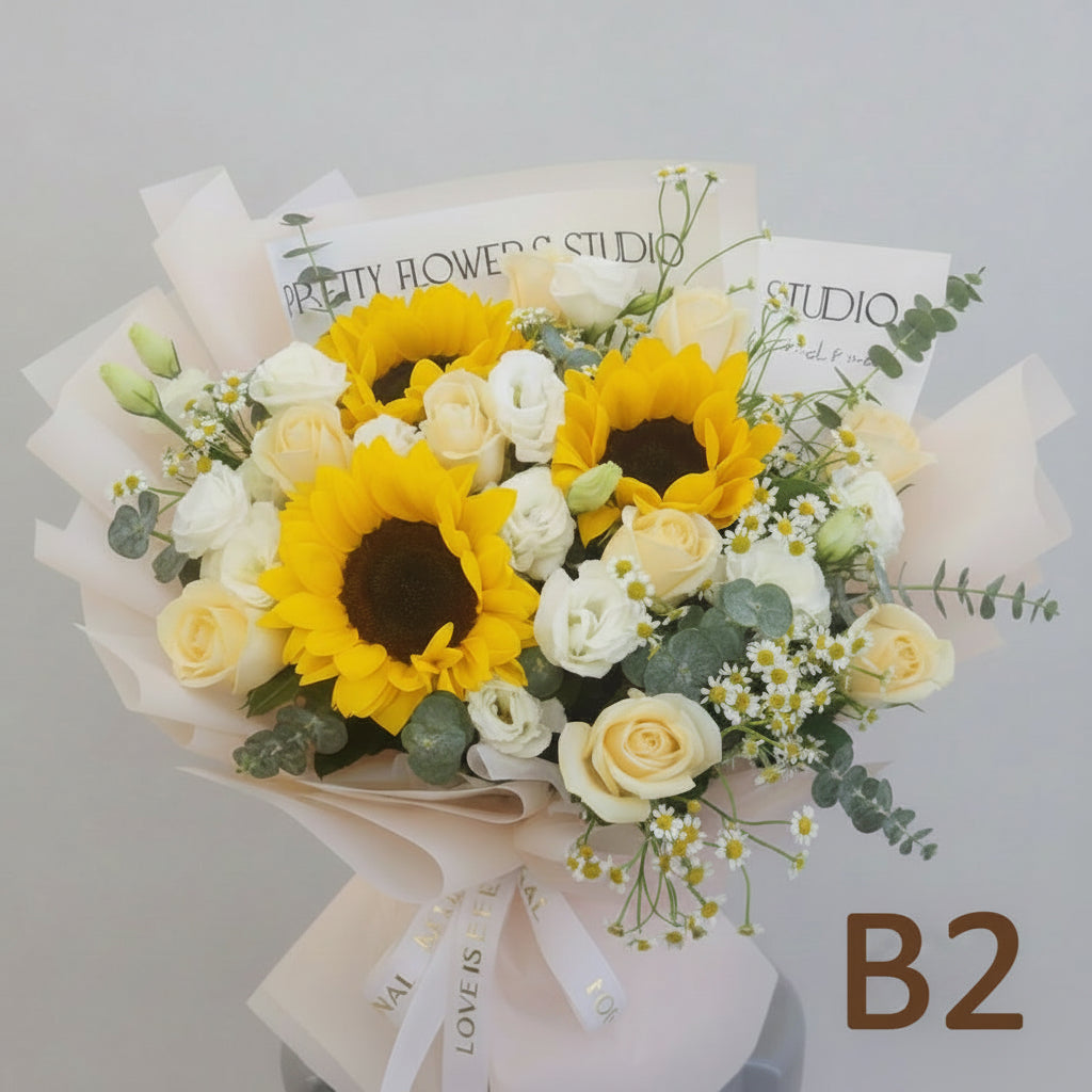 向日葵玫瑰花束 B2