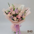 粉玫紫玫花束 B40