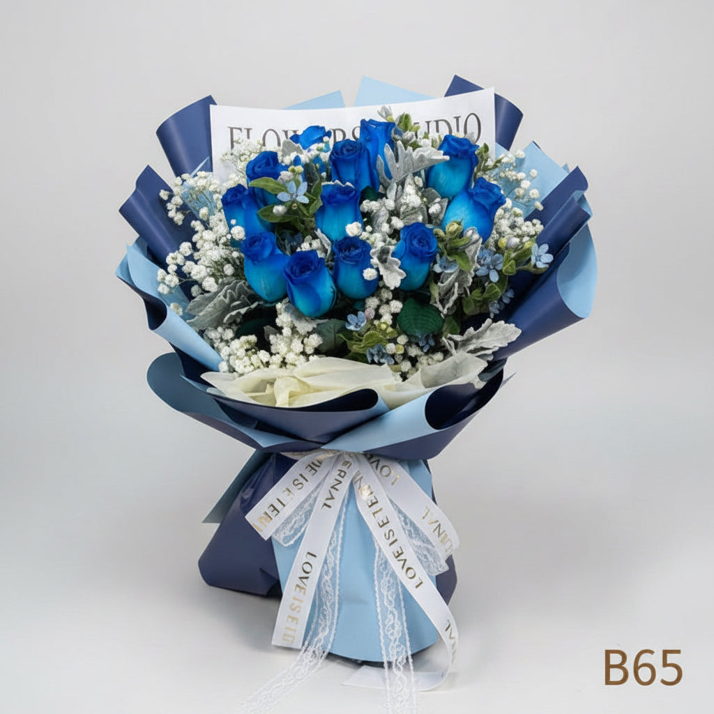 藍玫瑰花束 B65