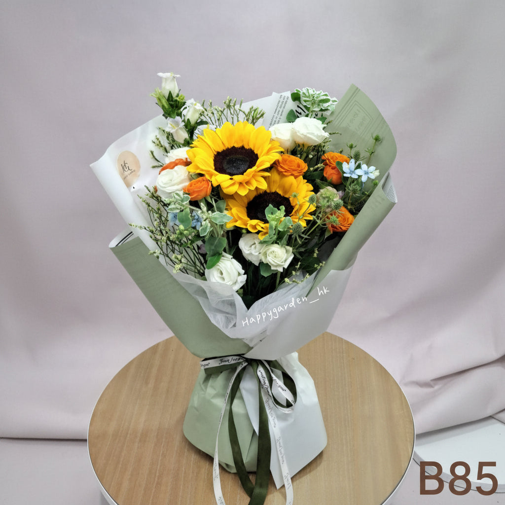 向日葵配小玫瑰桔梗花束 B85